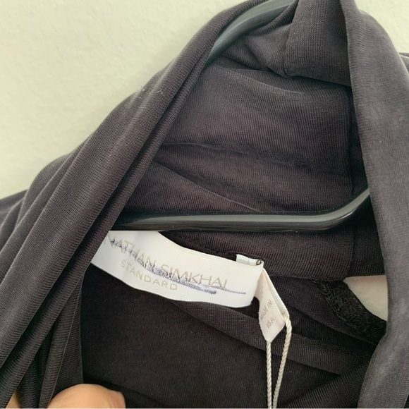 NWT JONATHAN SIMKHAI STANDARD Caden Cut Out Turtleneck Top - Picture 8 of 8